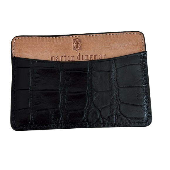 Martin Dingman Black Alligator Leather Card Holder - Picture 1 of 3